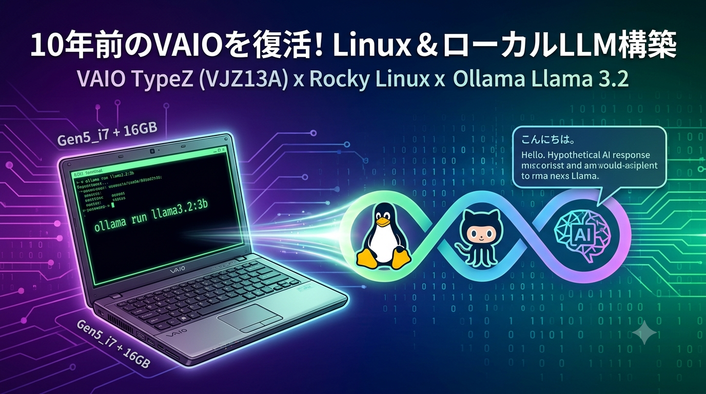 Gen5_i7+16GB+256GBのノートPCでローカルLLMを構築してみる。（CLI編）